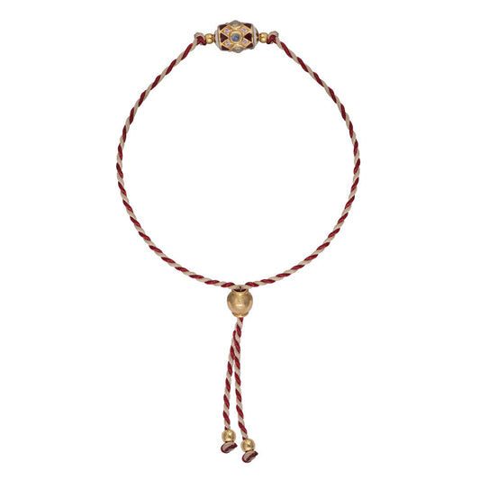 Fine French Red And White Thread Bracelet - 'Malecon'