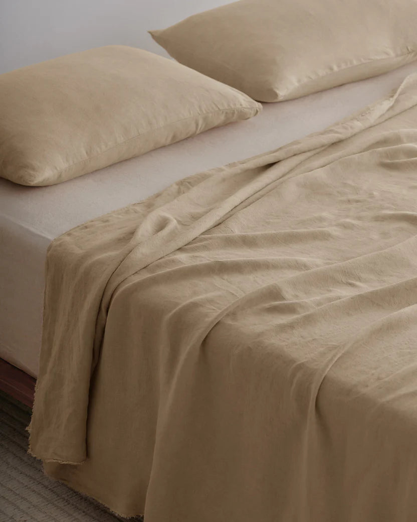 Hale Mercantile 'Flocca' Linen Flat Sheet