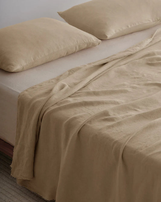 Hale Mercantile 'Flocca' Linen Flat Sheet