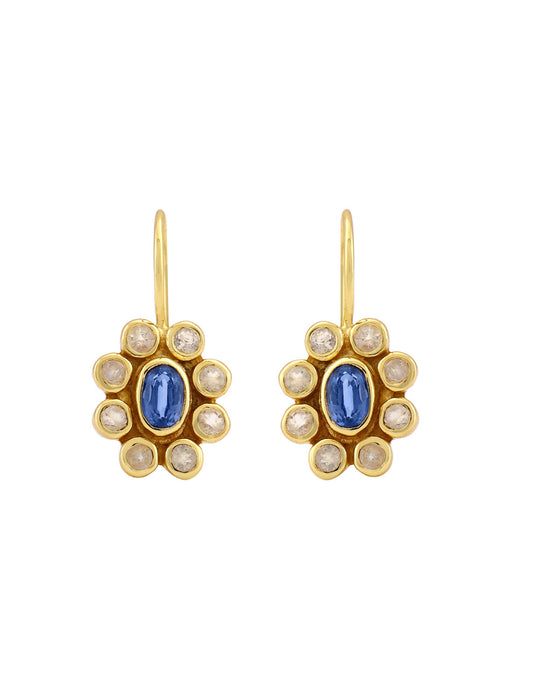 Fine French Gold Earrings - '9 Planets' Kyanite