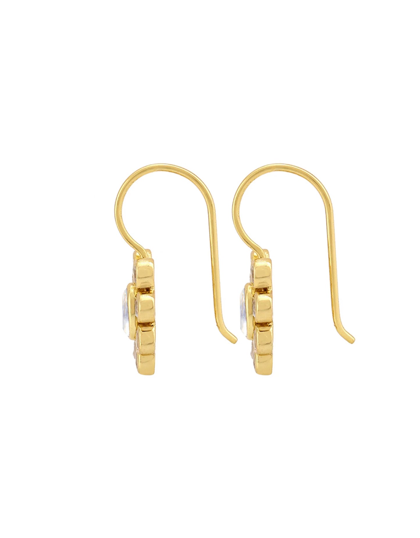 Dorothee Sausset Gold Earrings - '9 Planets Moonstone'