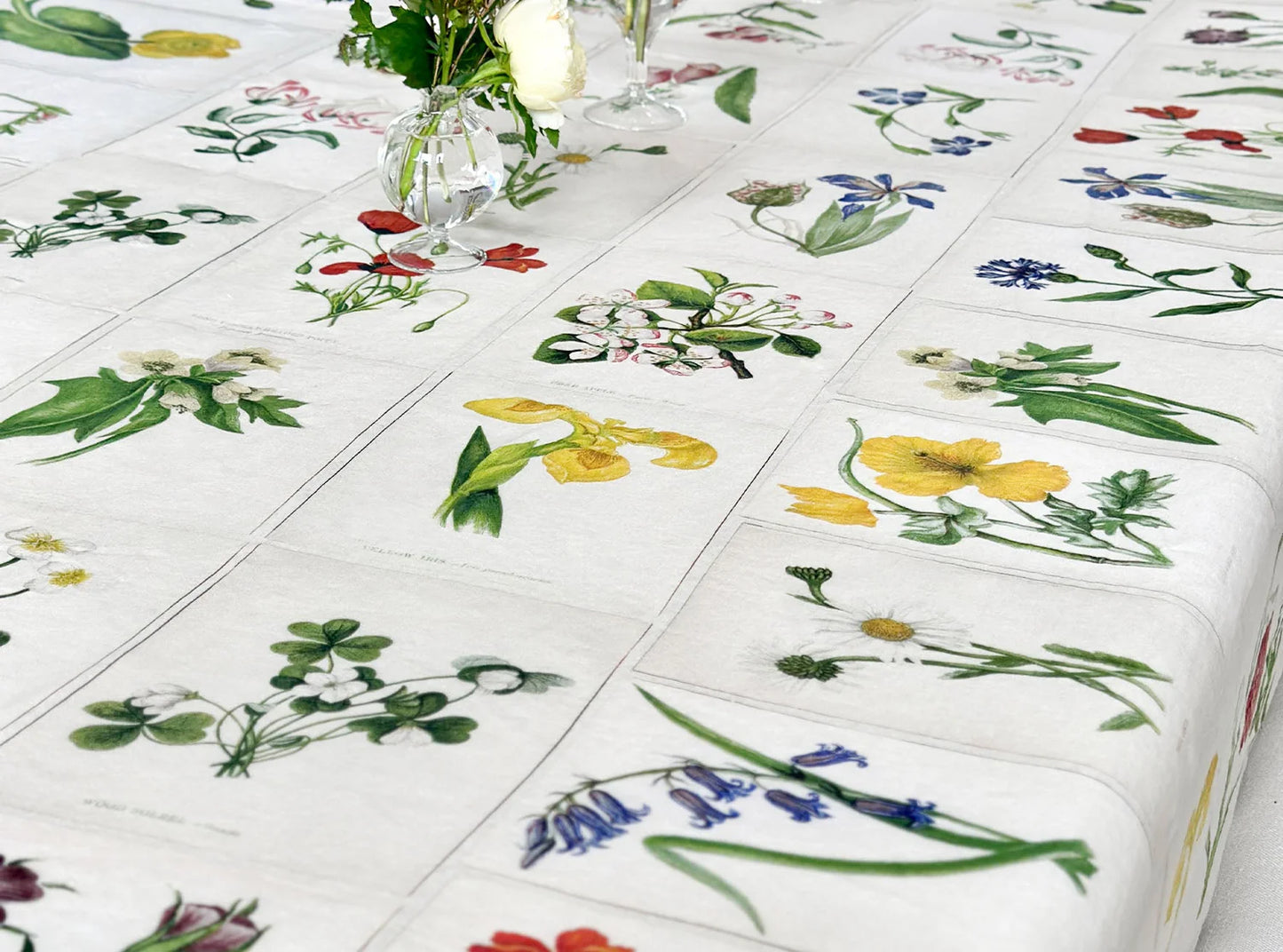 Summerill & Bishop x John Derian 'Botanical Tiles' Linen Tablecloth