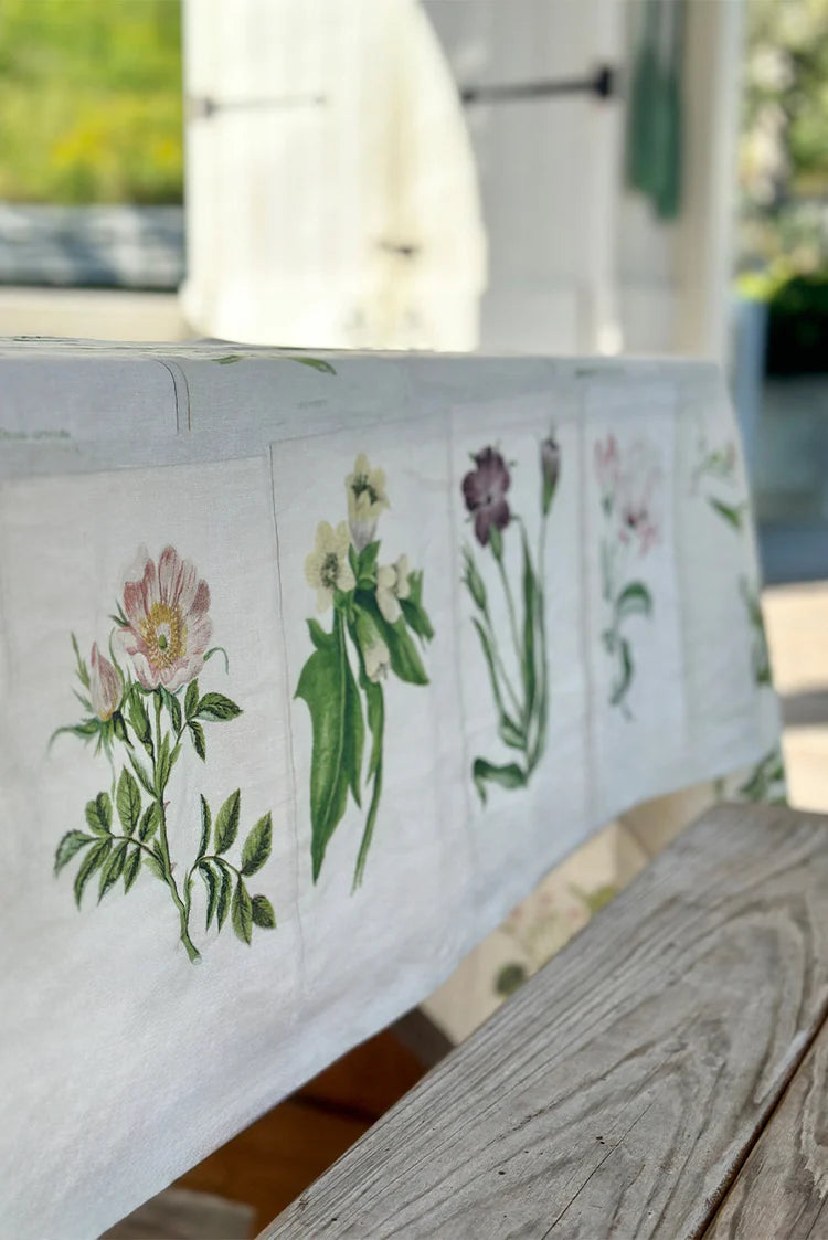 Summerill & Bishop x John Derian 'Botanical Tiles' Linen Tablecloth