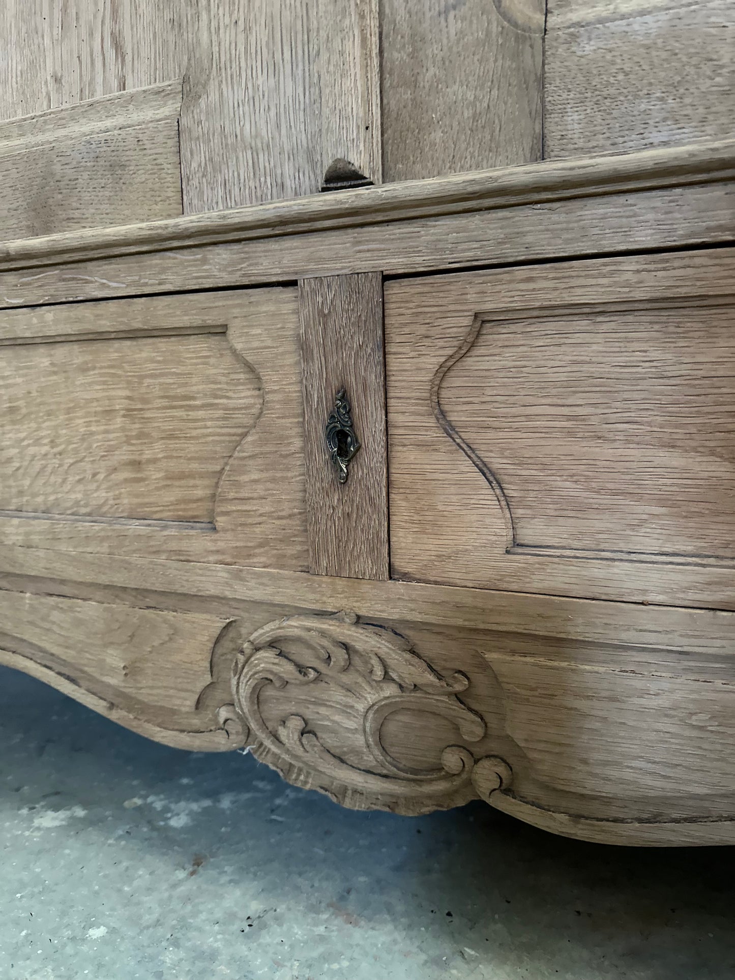 Antique French Louis XV Style Oak Armoire