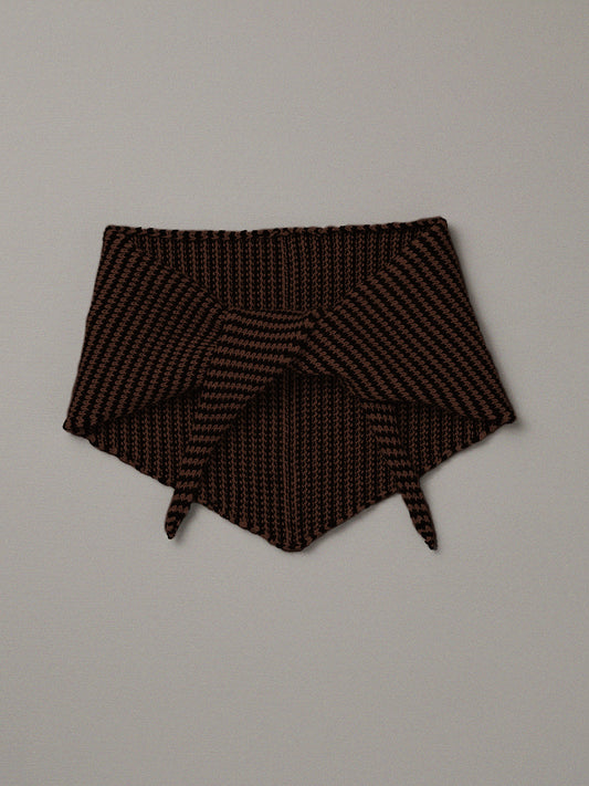 Francie Daisy Scarf Black/Chestnut Stripe