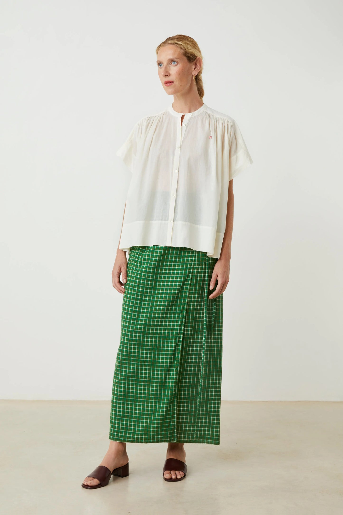 French Cotton Blouse 'Max' In Letter LAST ONE
