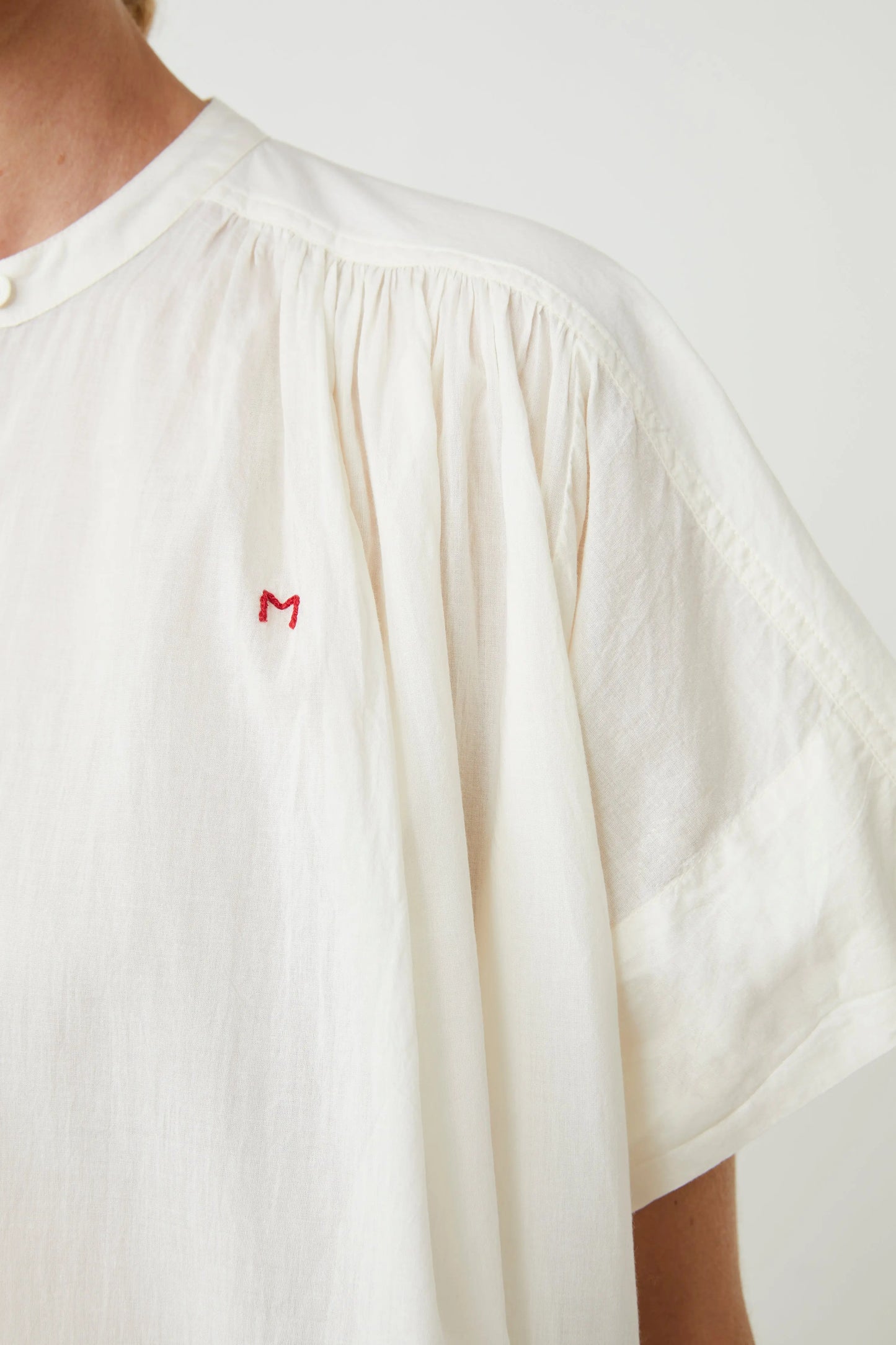French Cotton Blouse 'Max' In Letter LAST ONE