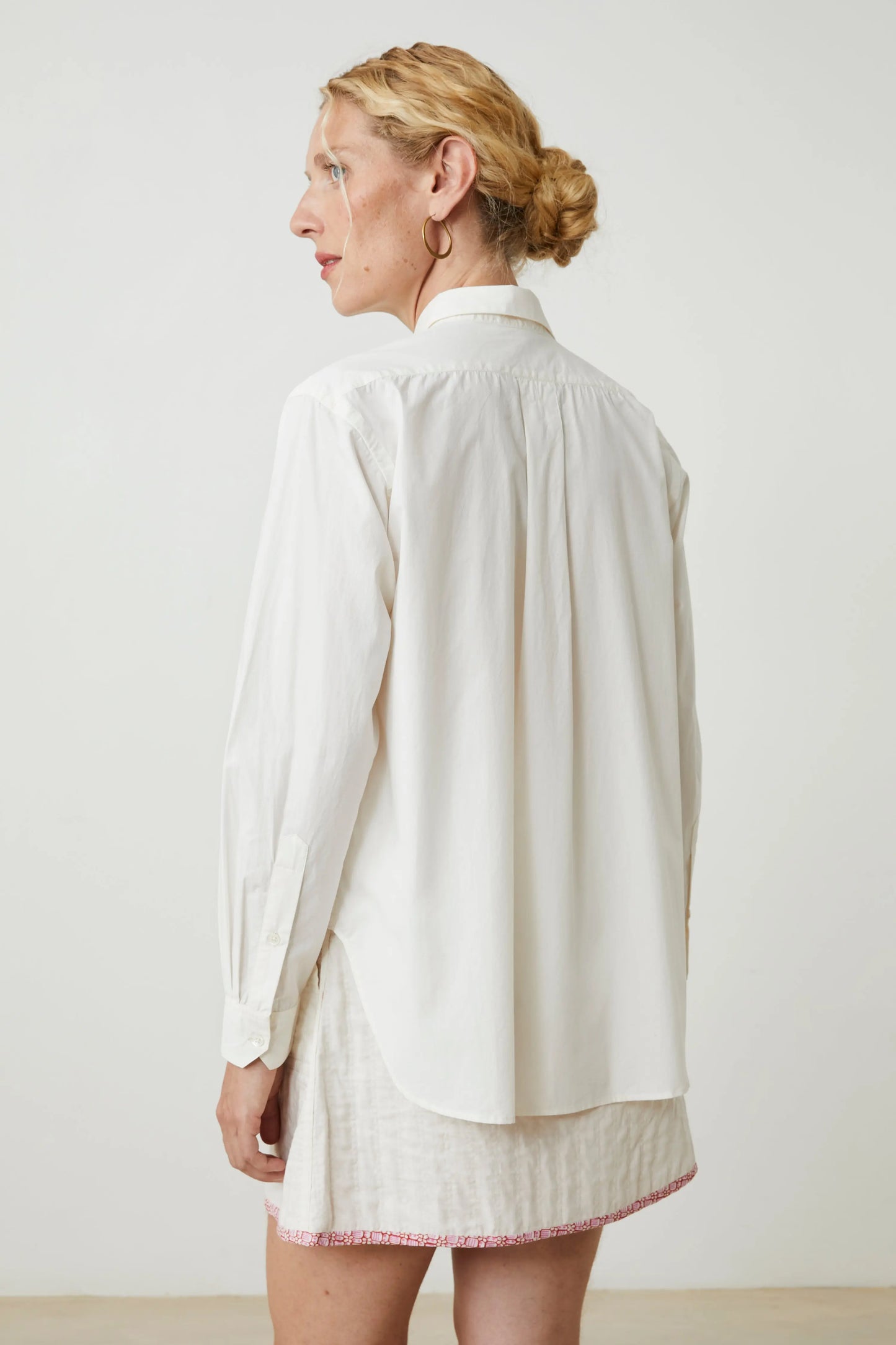 French Cotton Shirt 'Michelle' In Letter LAST ONE Medium