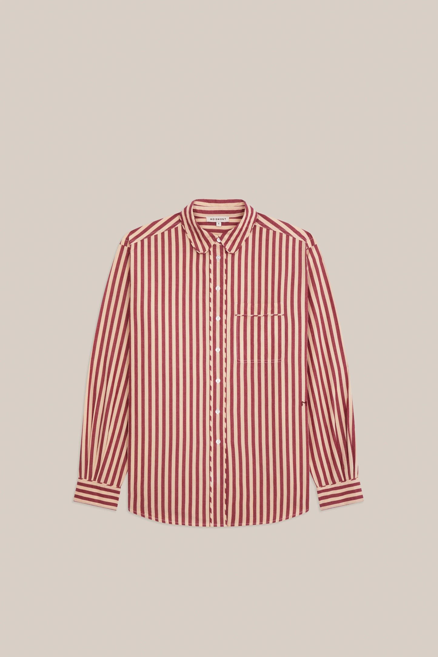 Moismont French Cotton Shirt 'Henriette' In Gypsy Red Stripe