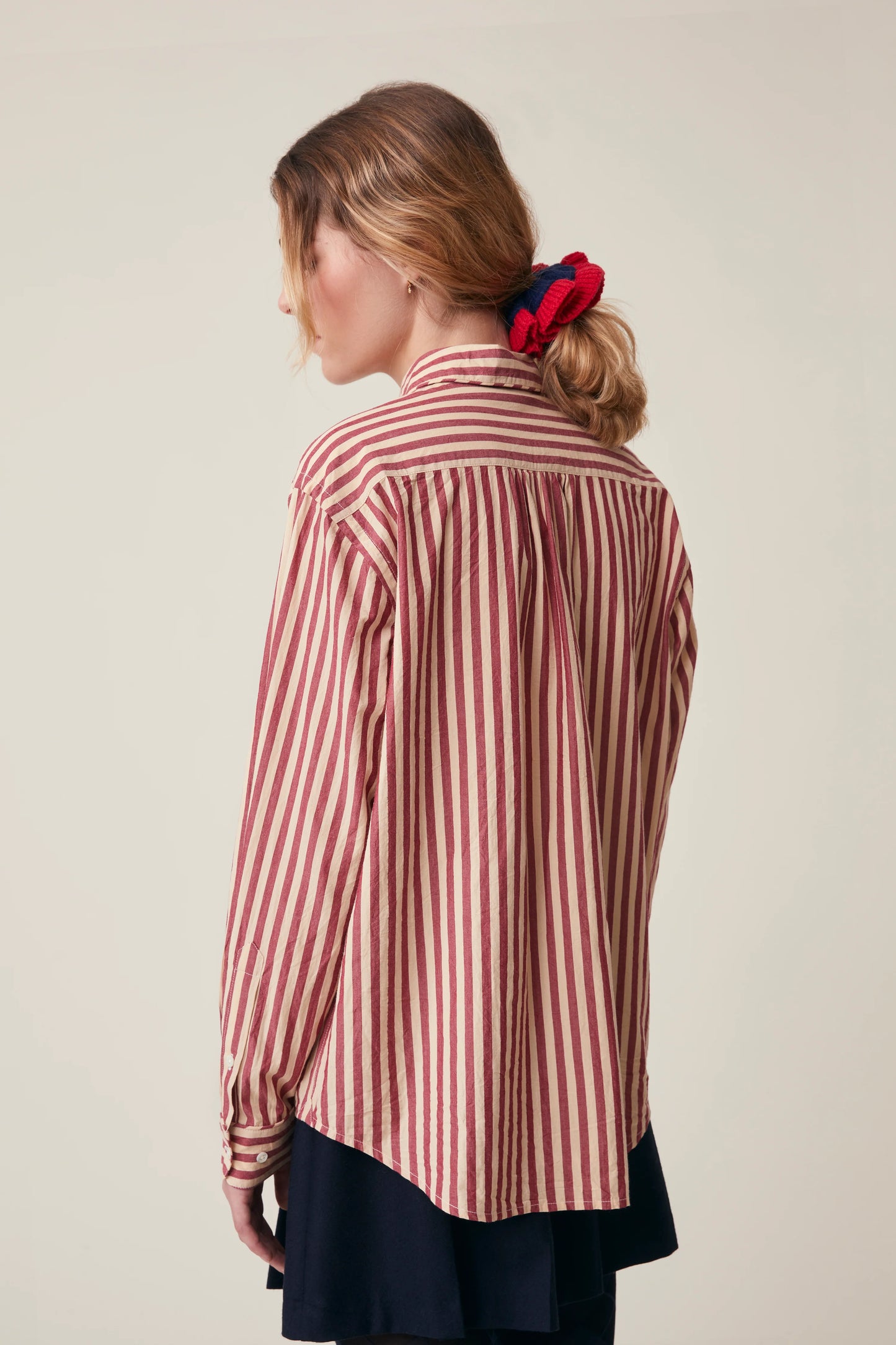 Moismont French Cotton Shirt 'Henriette' In Gypsy Red Stripe