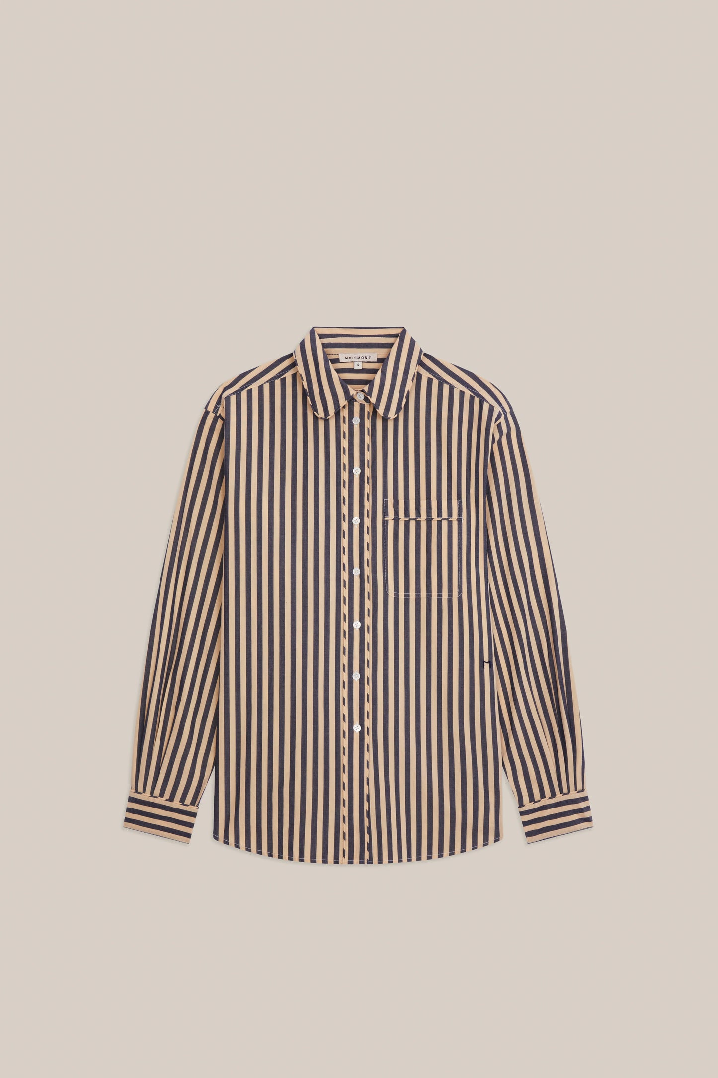 Moismont French Cotton Shirt 'Henriette' In Gypsy Blue Stripe