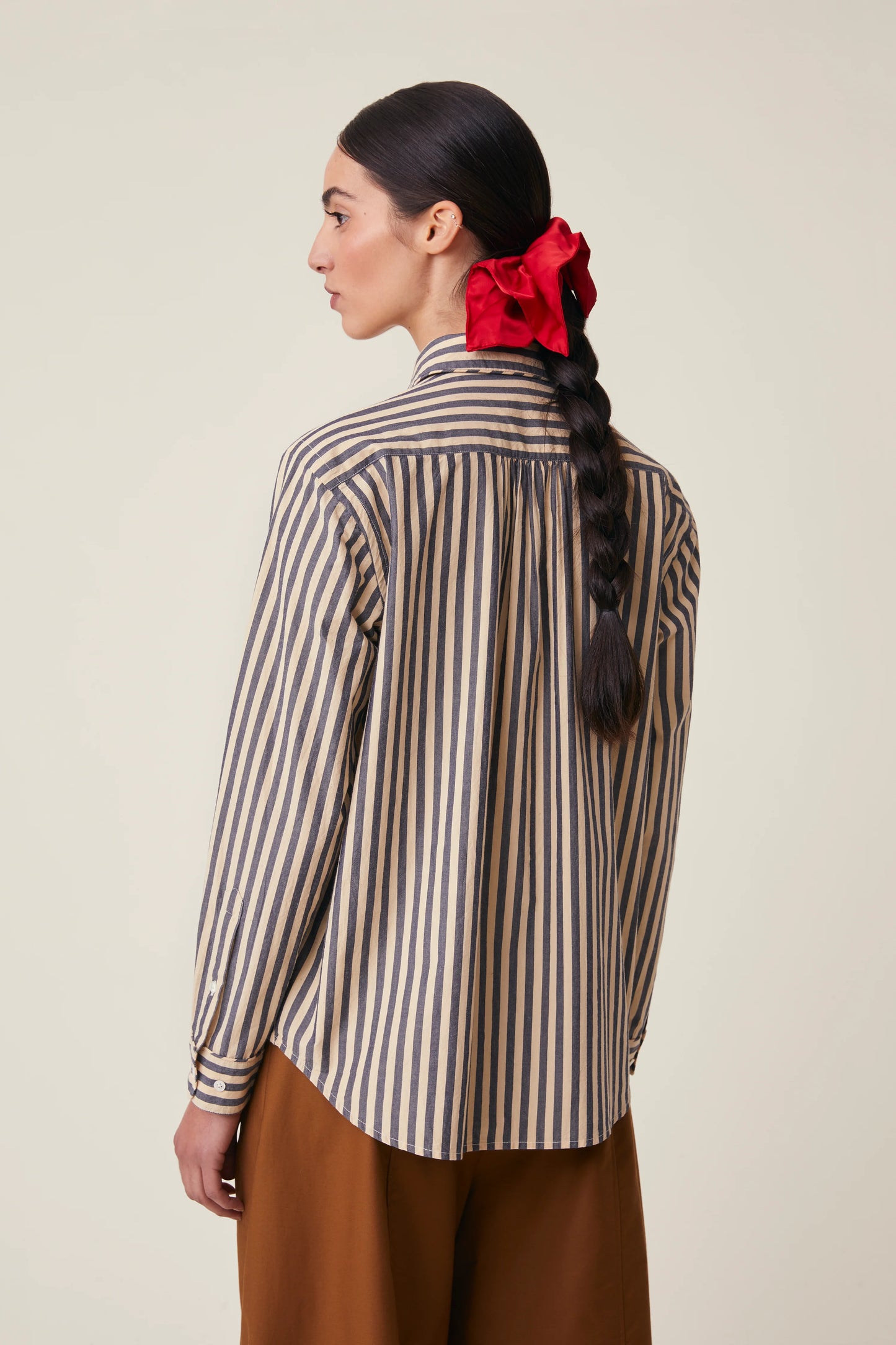 Moismont French Cotton Shirt 'Henriette' In Gypsy Blue Stripe