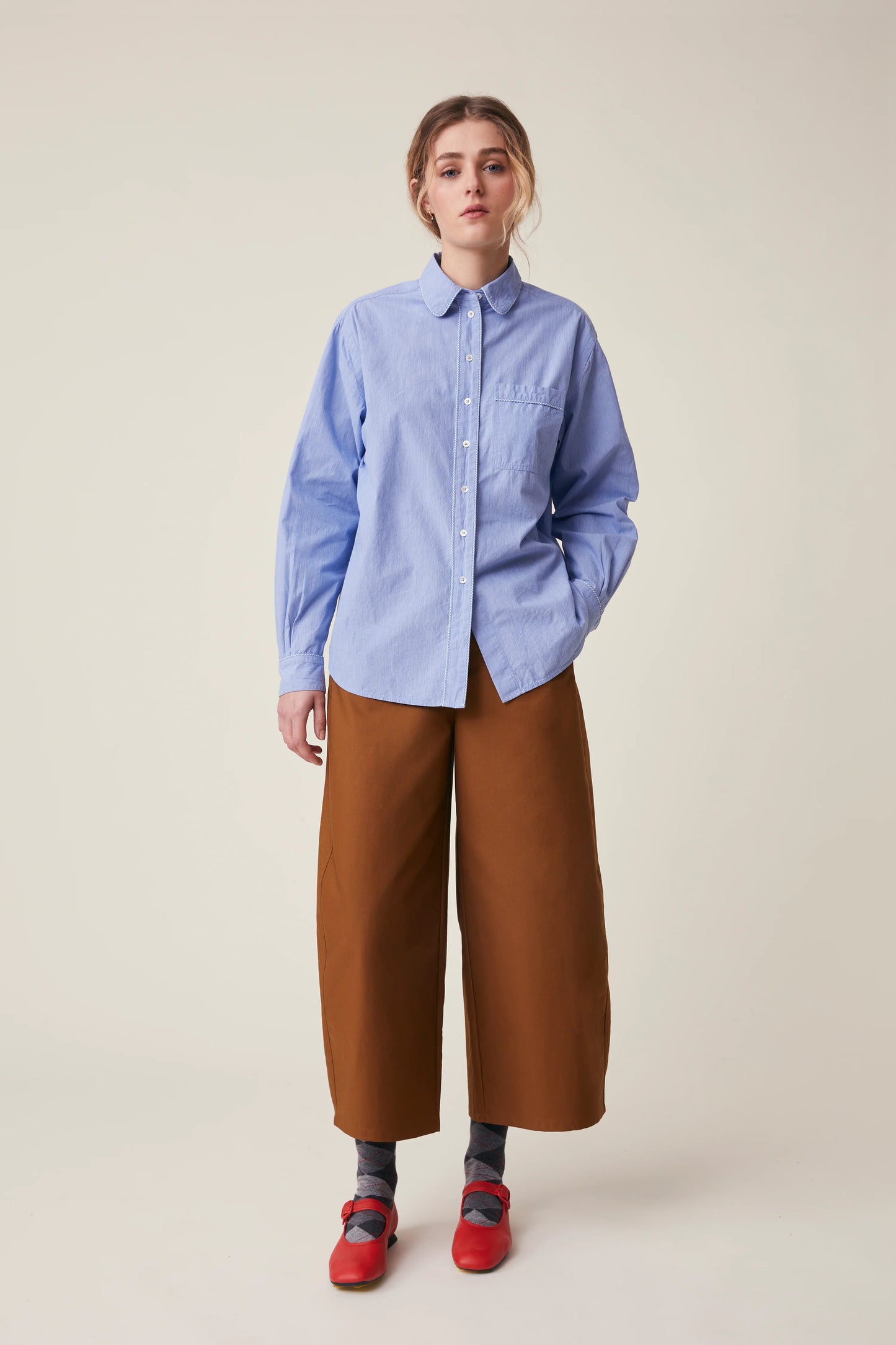 Moismont French Cotton Shirt 'Henriette' In Chambray Blue