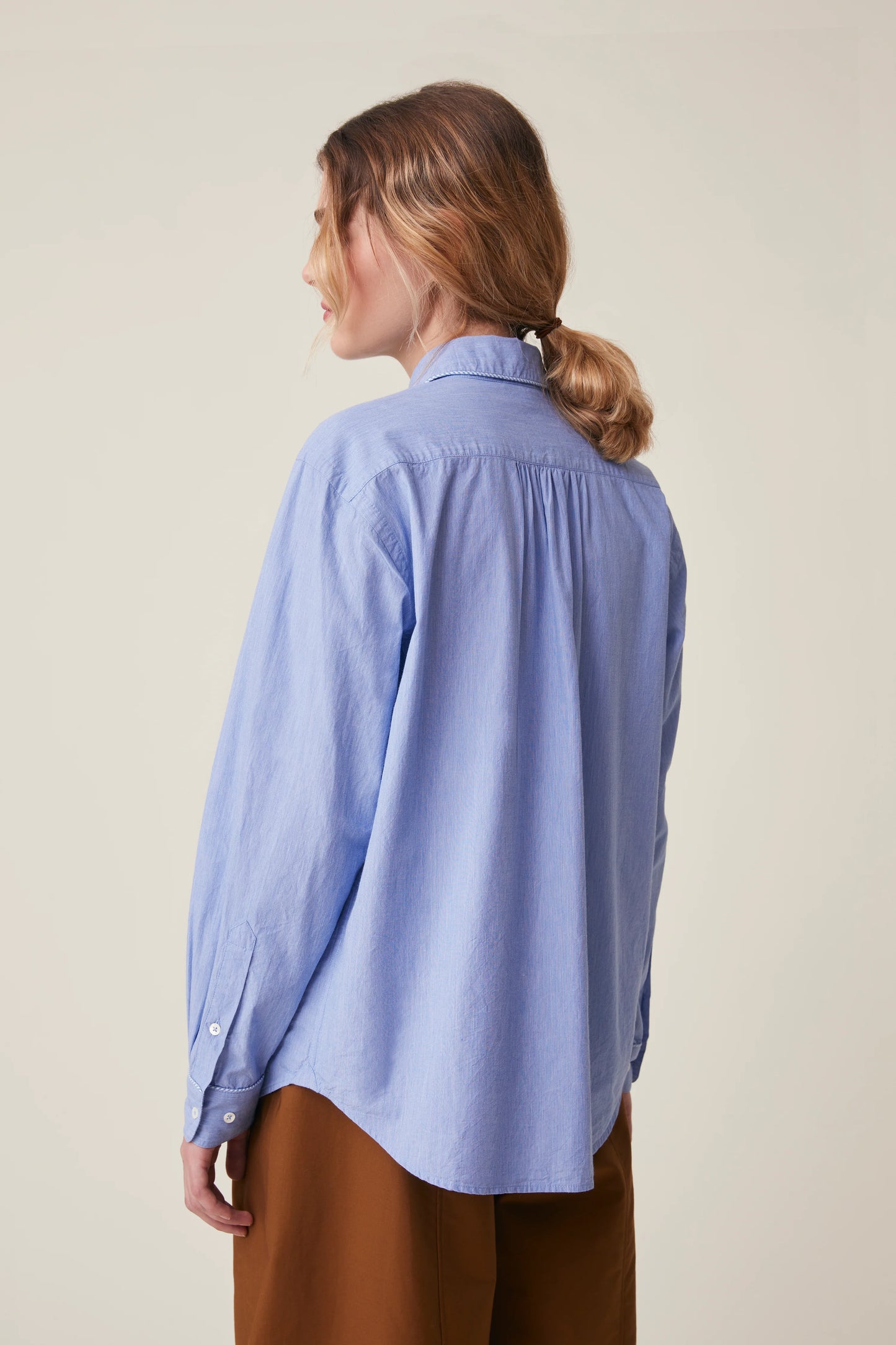 Moismont French Cotton Shirt 'Henriette' In Chambray Blue