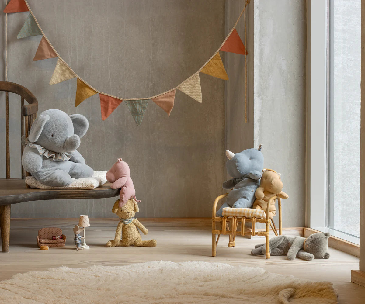 Maileg Sleeping Kitten Plush Grey - Medium