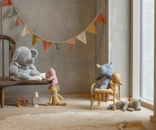 Maileg Sleeping Kitten Plush Grey - Medium