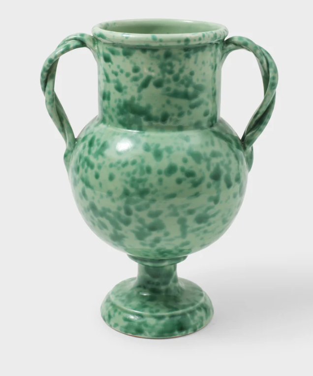 Cabana - Amphora Glazed Vase - Green Speckled