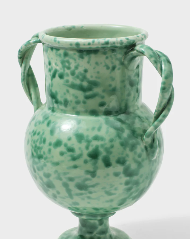 Cabana - Amphora Glazed Vase - Green Speckled
