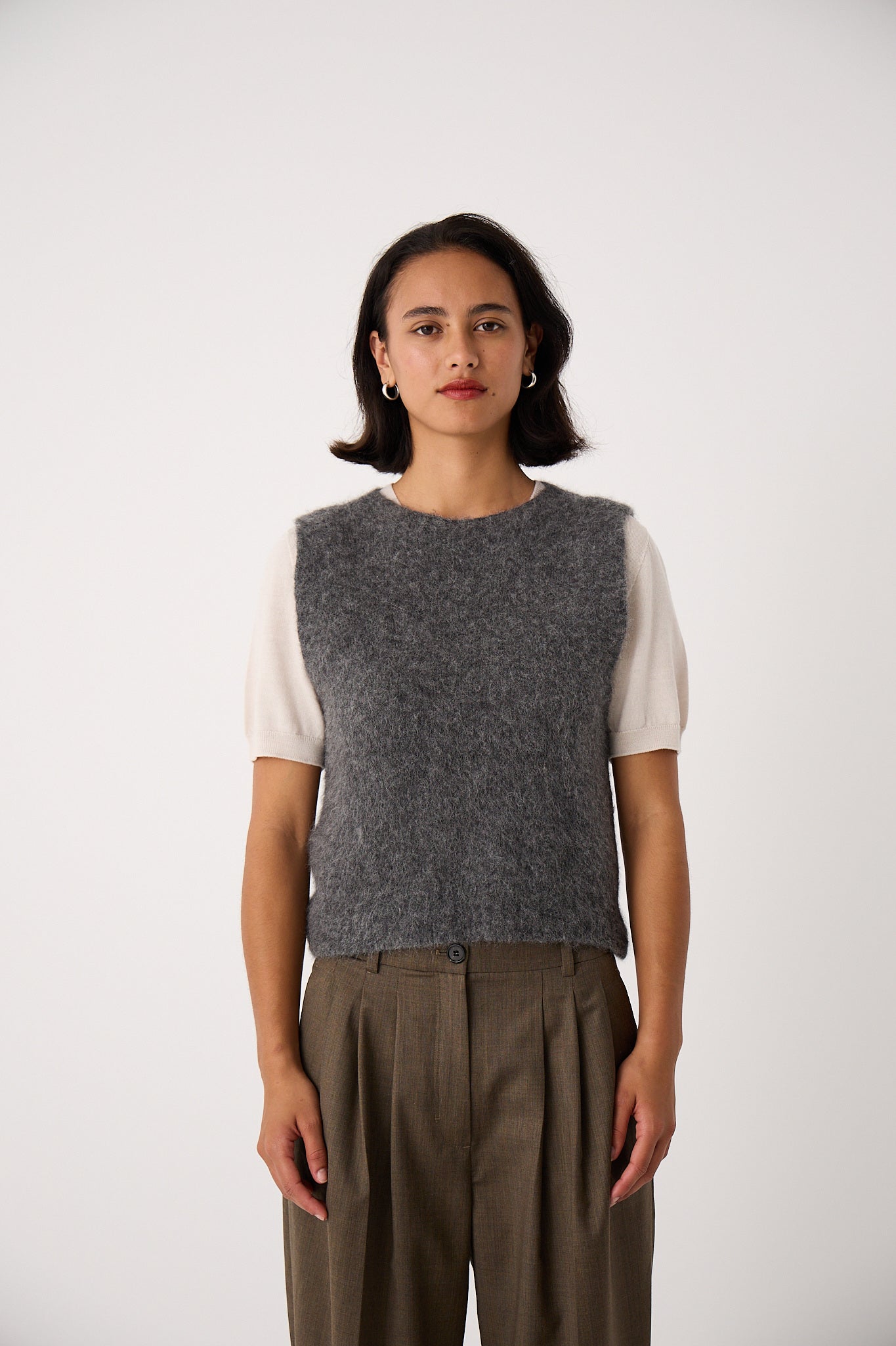 Francie Picnic Vest Shadow Grey LAST Size Relaxed