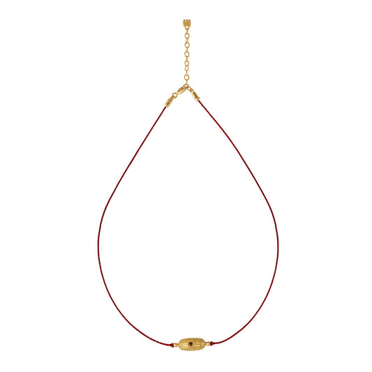 Fine French Gold Short Cord Necklace - 'Rakhi My Love'
