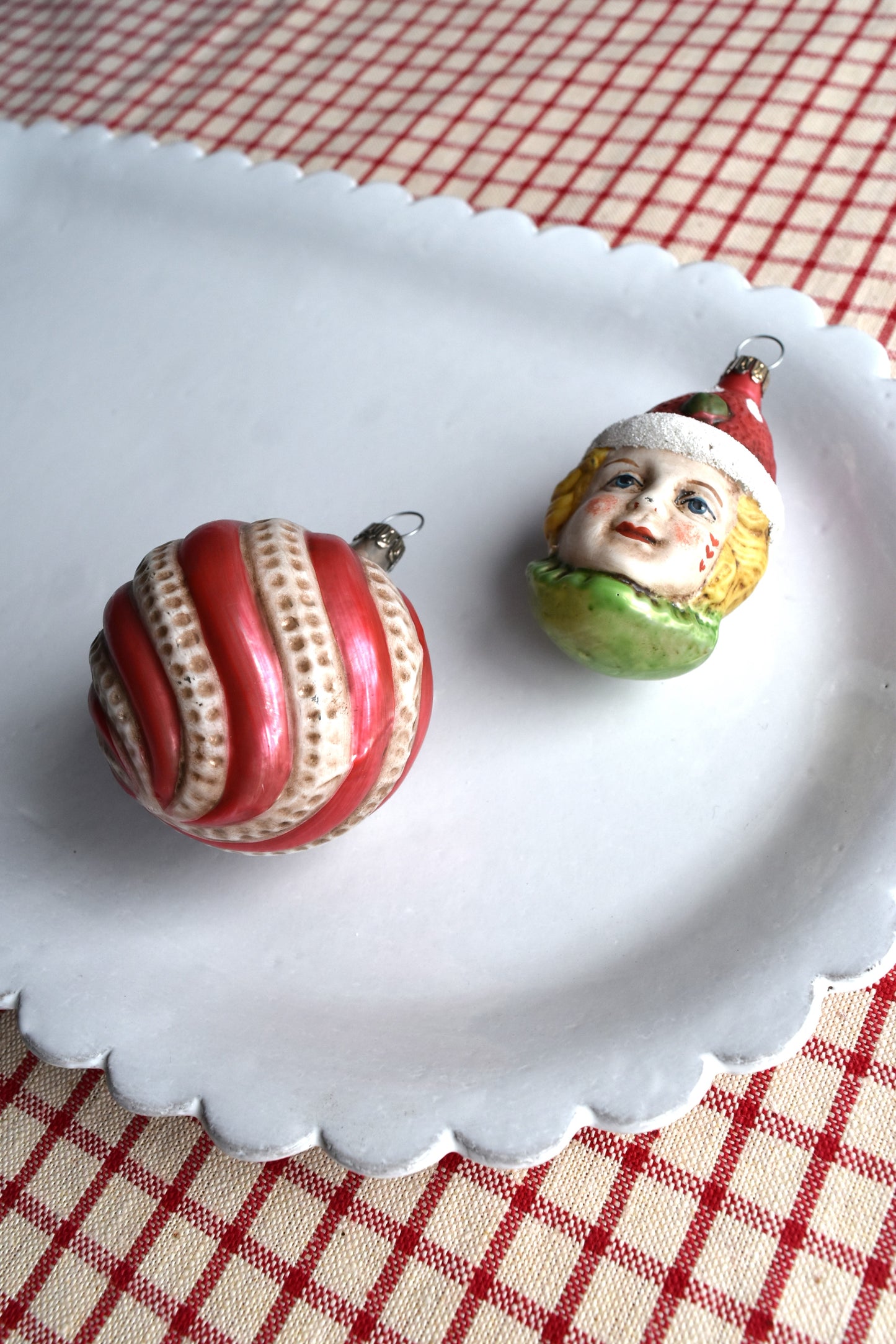 Clown & Swirl - Nostalgic German Christmas Ornaments - Set V