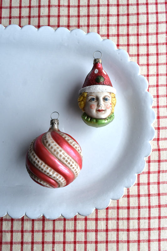 Clown & Swirl - Nostalgic German Christmas Ornaments - Set V