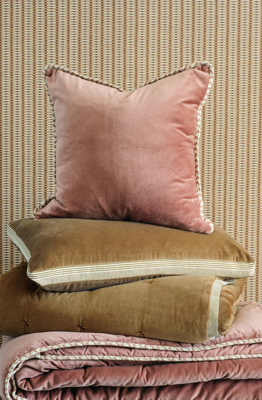 Bianca Lorenne 'Treccia Deep Rose' Velvet Cushion