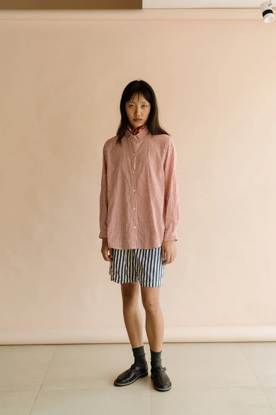 Runaway Bicycle Red Stripe Long Sleeve Shirt