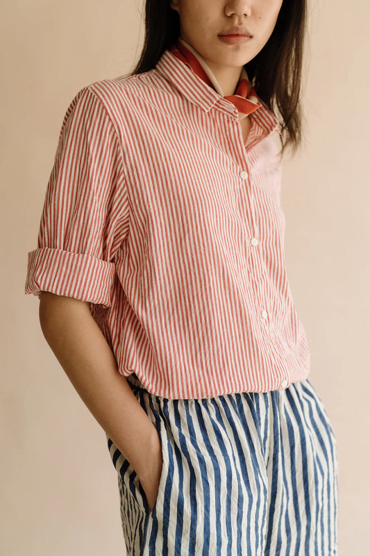 Runaway Bicycle Red Stripe Long Sleeve Shirt