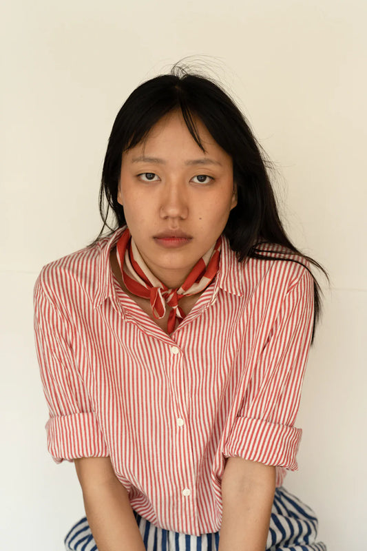 Runaway Bicycle Red Stripe Long Sleeve Shirt