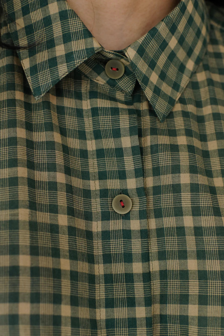 Runaway Bicycle Dark Green Check Shirt With Long Sleeves
