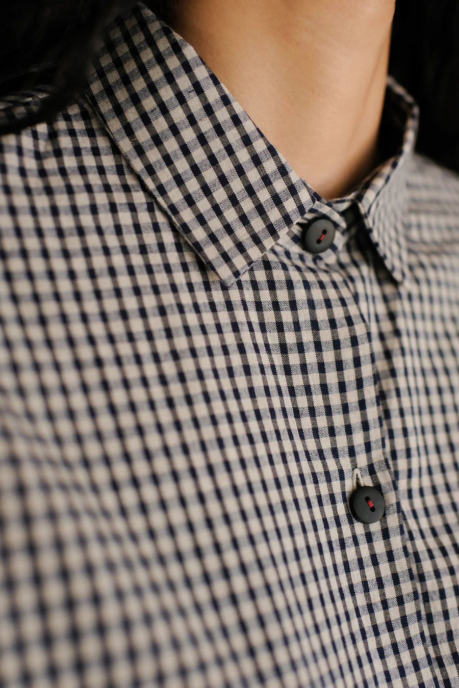 Runaway Bicycle Indigo Check Long Sleeve Shirt