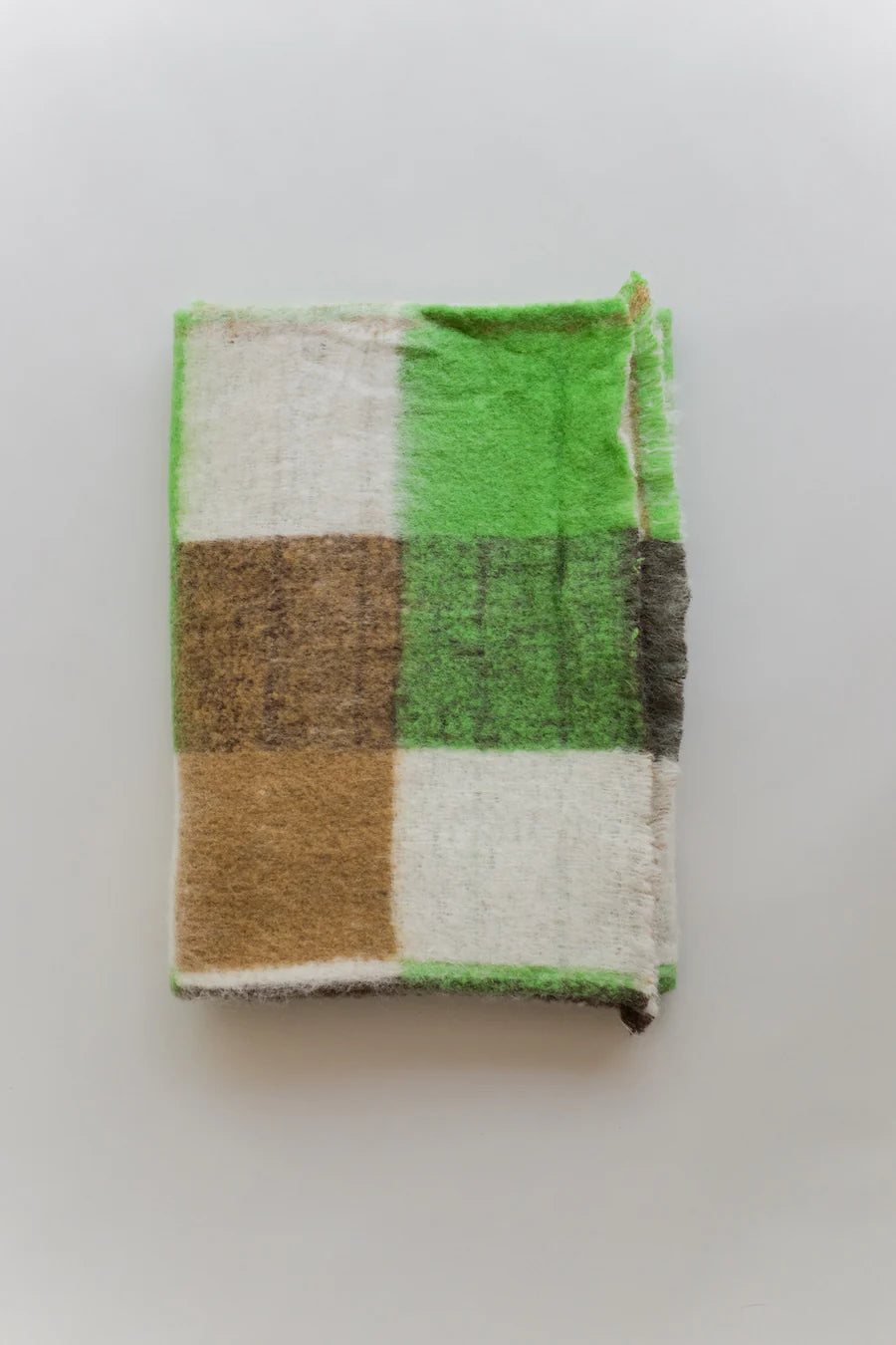 Runaway Bicycle Merino Wool Scarf - Green/Brown Check