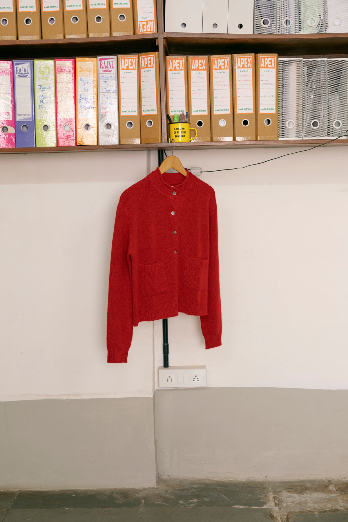 Runaway Bicycle Cherry Red Cashmere Cardigan