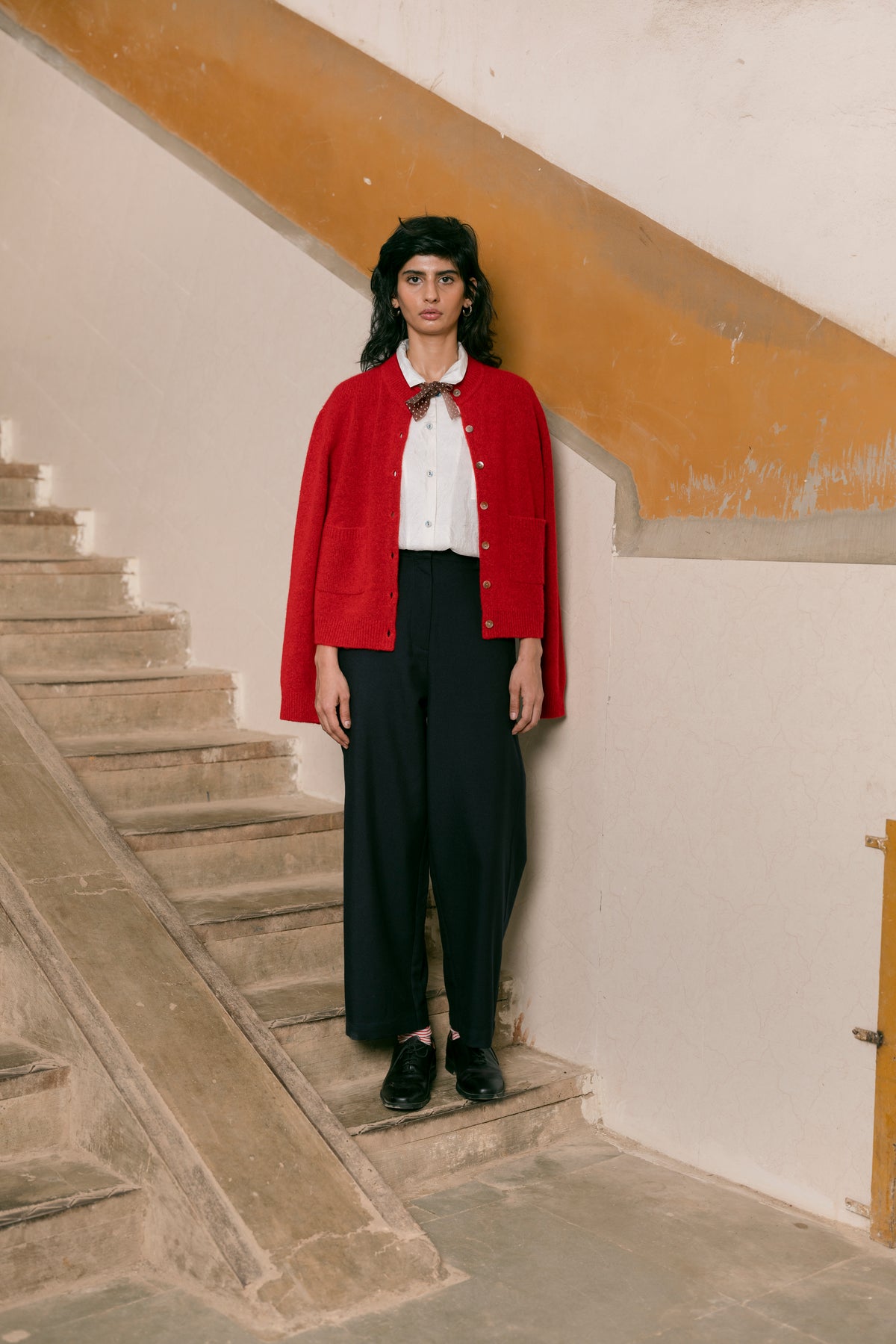 Runaway Bicycle Cherry Red Cashmere Cardigan