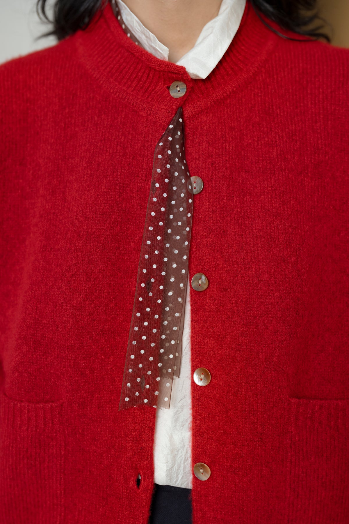 Runaway Bicycle Cherry Red Cashmere Cardigan