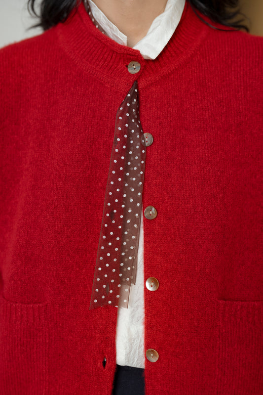 Runaway Bicycle Cherry Red Cashmere Cardigan