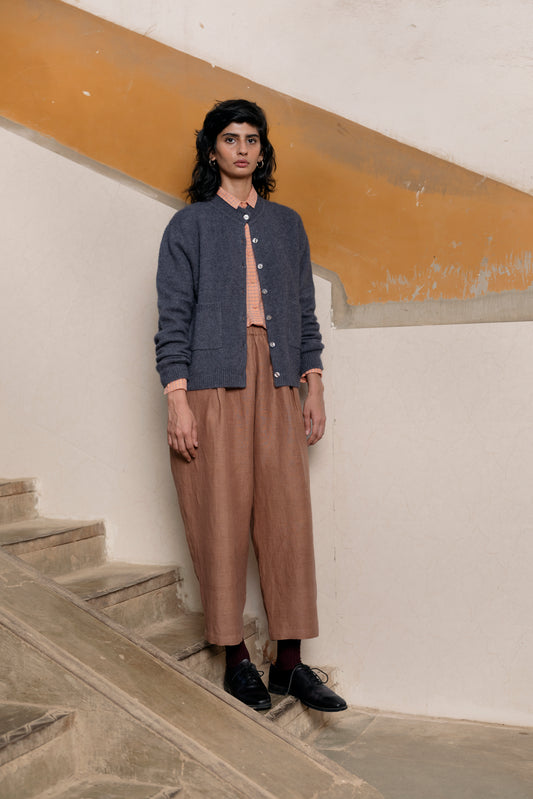 Runaway Bicycle Grey Indigo Cashmere Cardigan