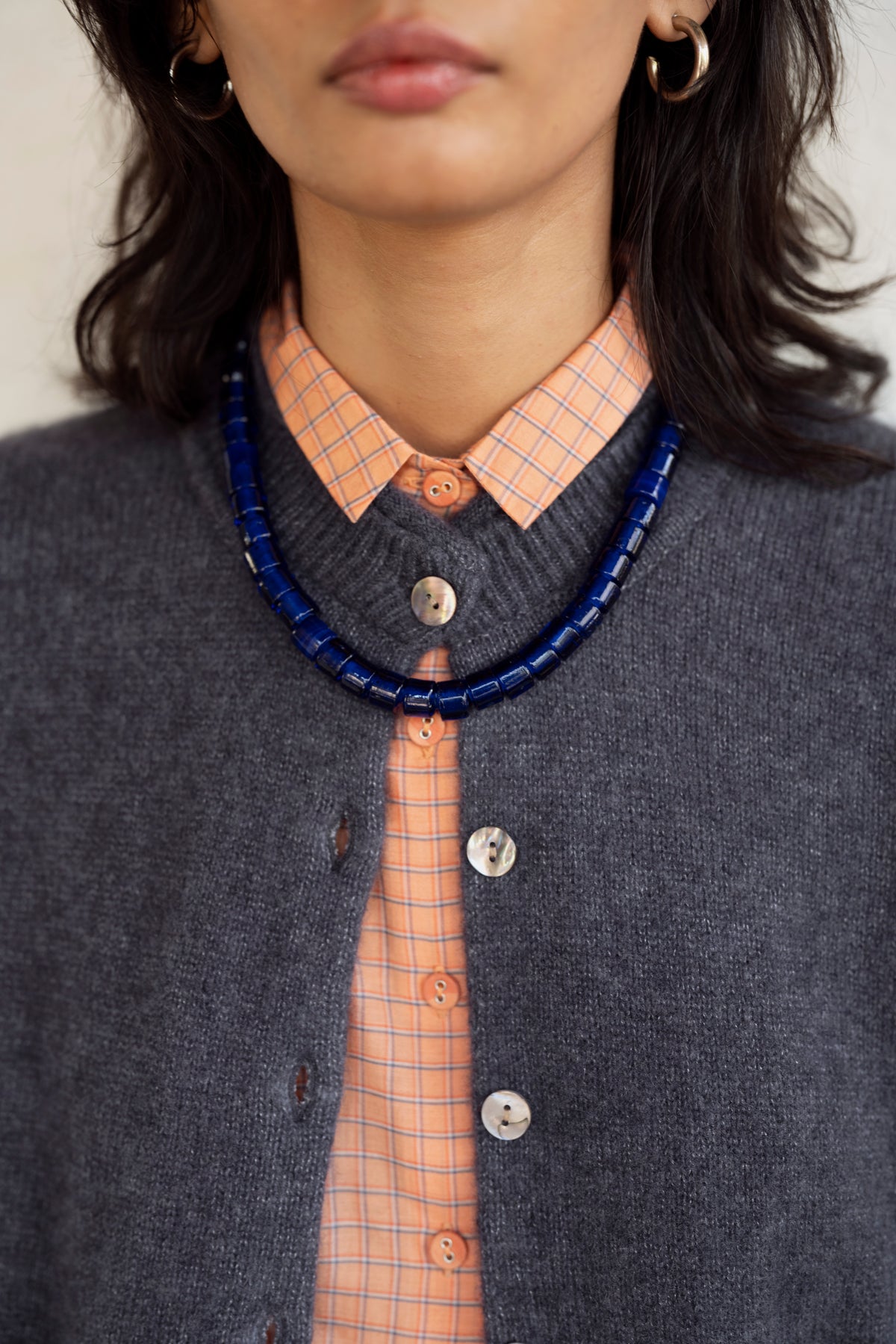 Runaway Bicycle Grey Indigo Cashmere Cardigan