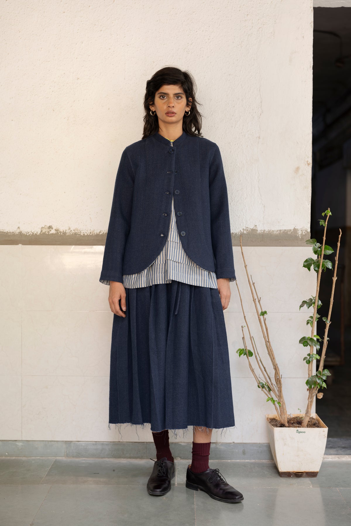 Runaway Bicycle Sapphire Blue Short Wool Jacket
