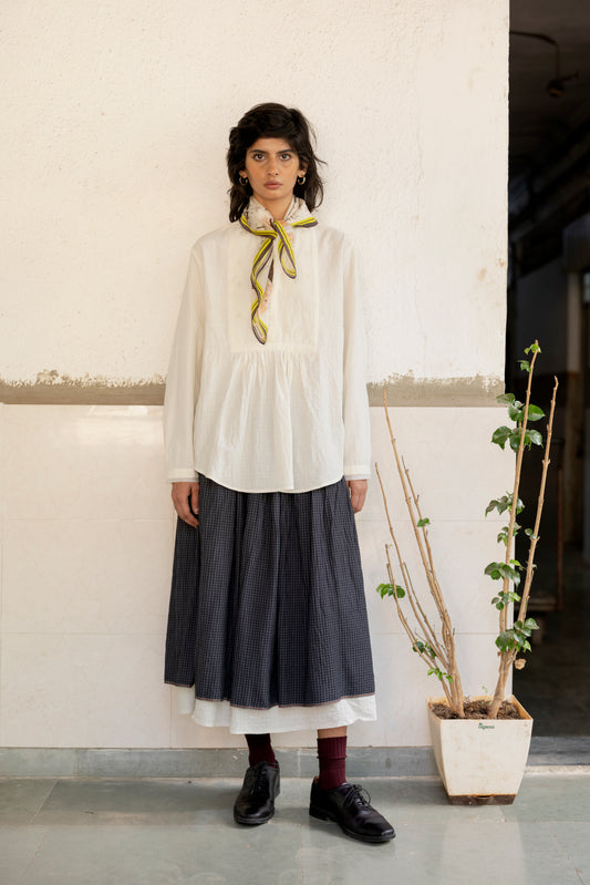 Runaway Bicycle Long Cream Blouse