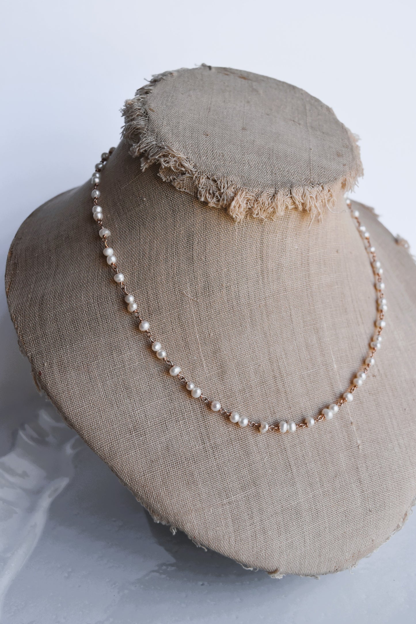 Italian Short Cream Seed Pearl Necklace