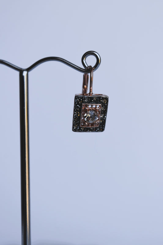 Italian Rectangle Bright Crystal Drop Earrings