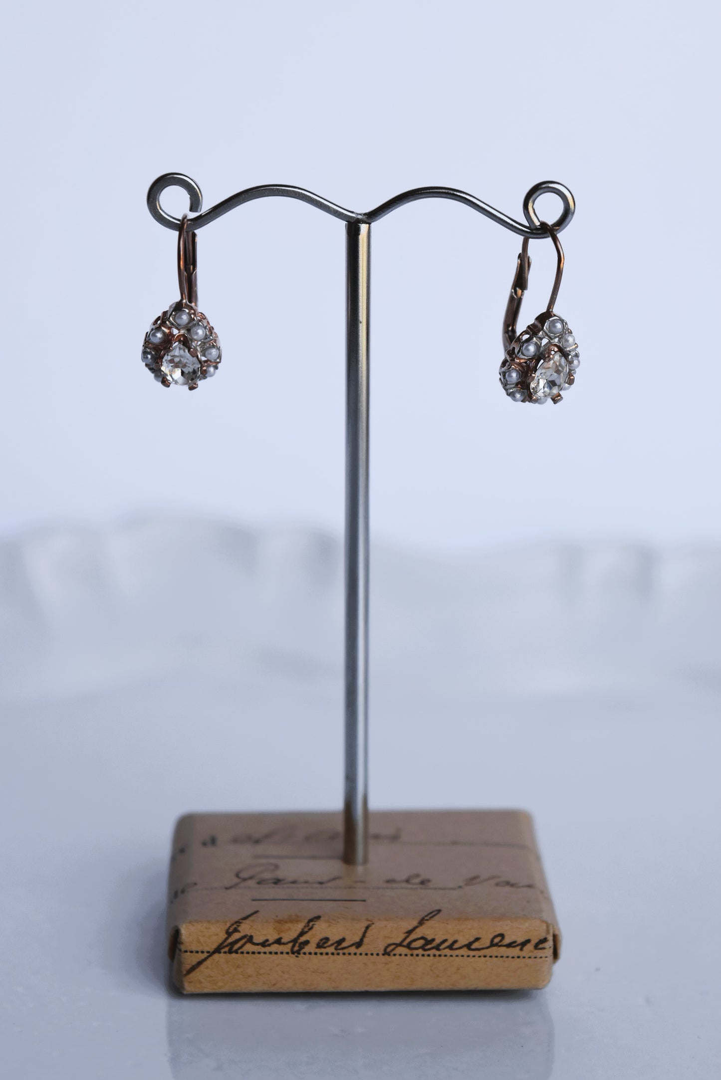 Italian Crystal & Pearl Teardrop Earrings