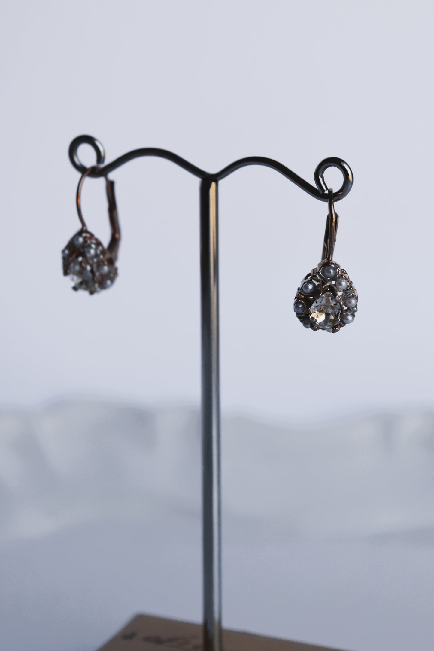 Italian Crystal & Pearl Teardrop Earrings