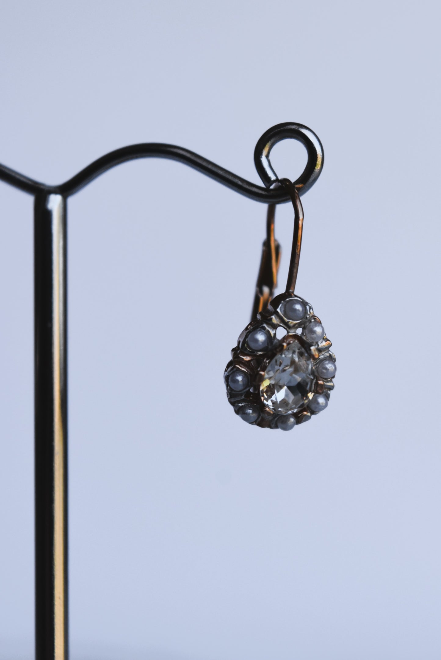 Italian Crystal & Pearl Teardrop Earrings