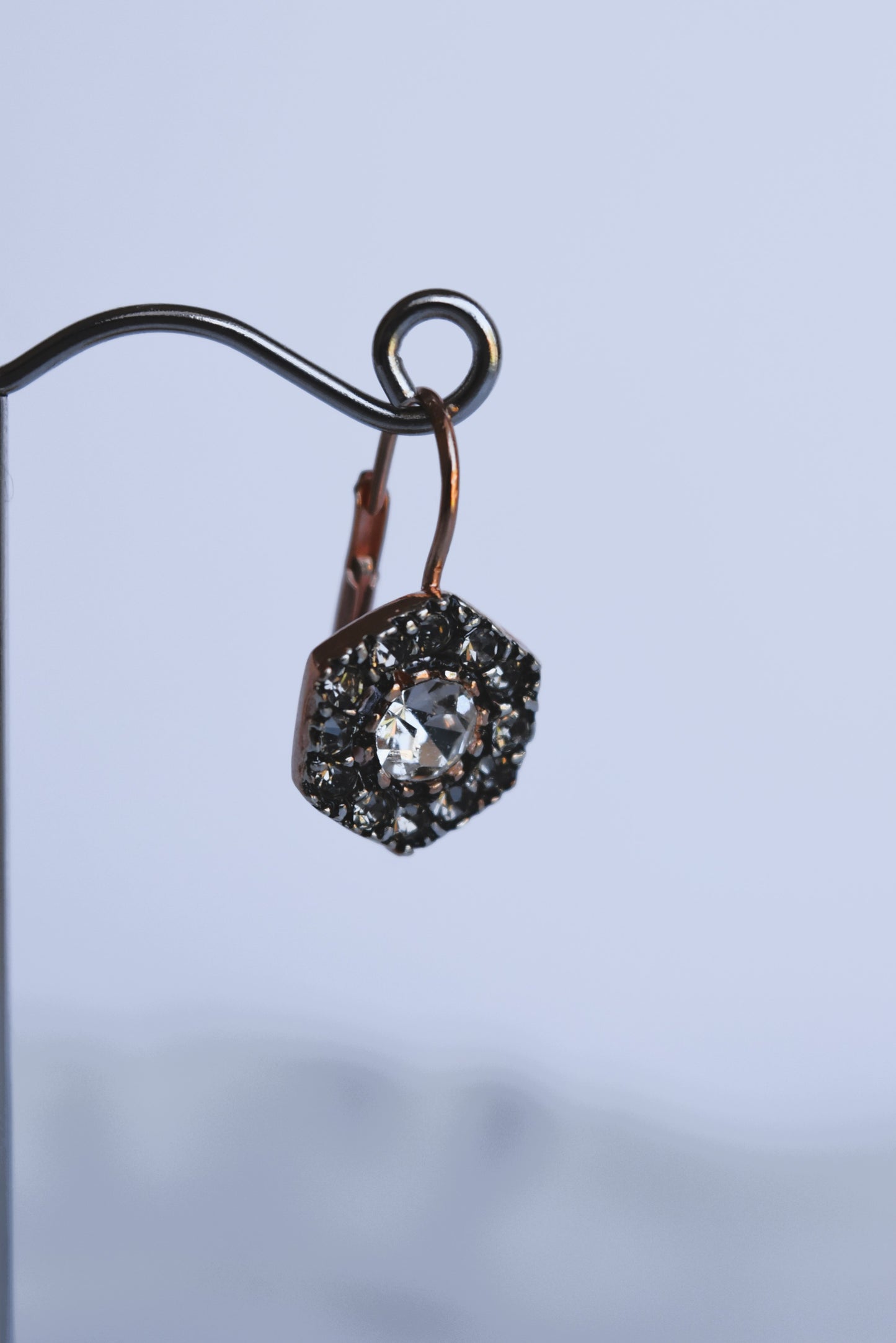 Italian Crystal Hexagon Drop Earrings