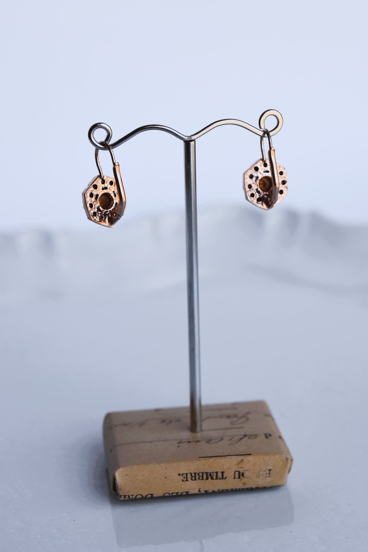 Italian Crystal Hexagon Drop Earrings