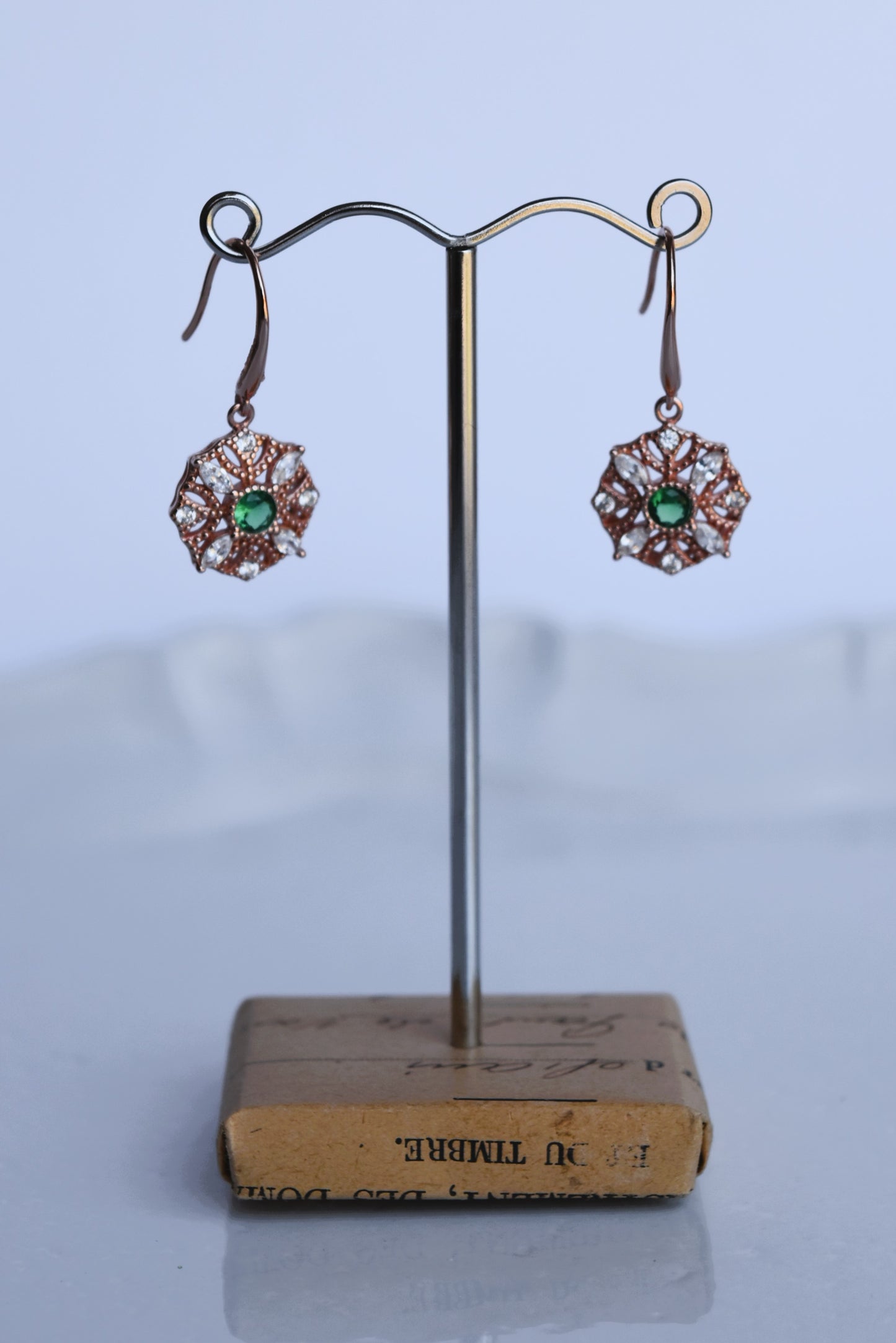 Italian Green Octogon Drop Earring