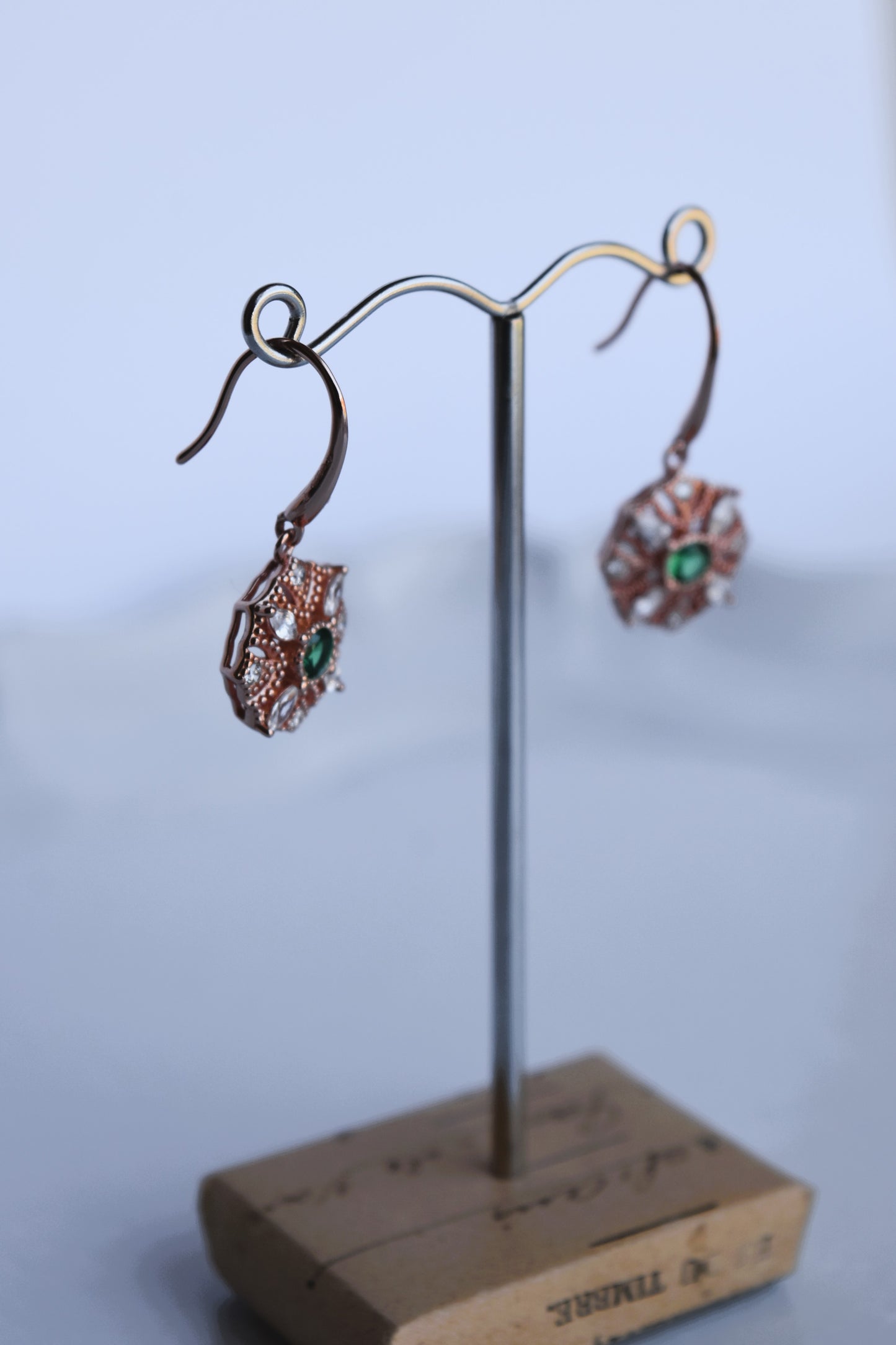 Italian Green Octogon Drop Earring
